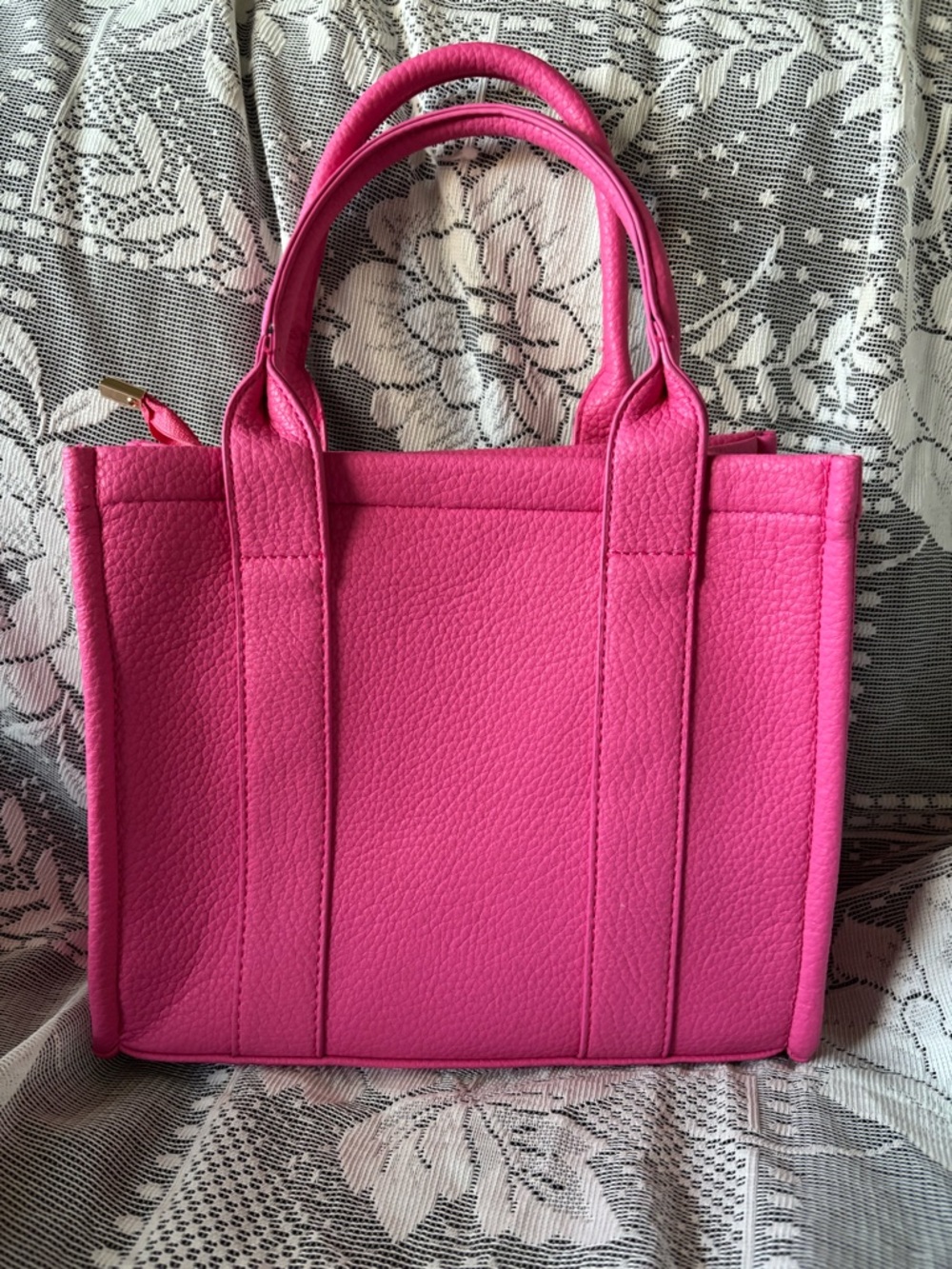 3AM Forever Structured Pink Women's Tote Bag with Embossed detail. - Picture 2 of 9
